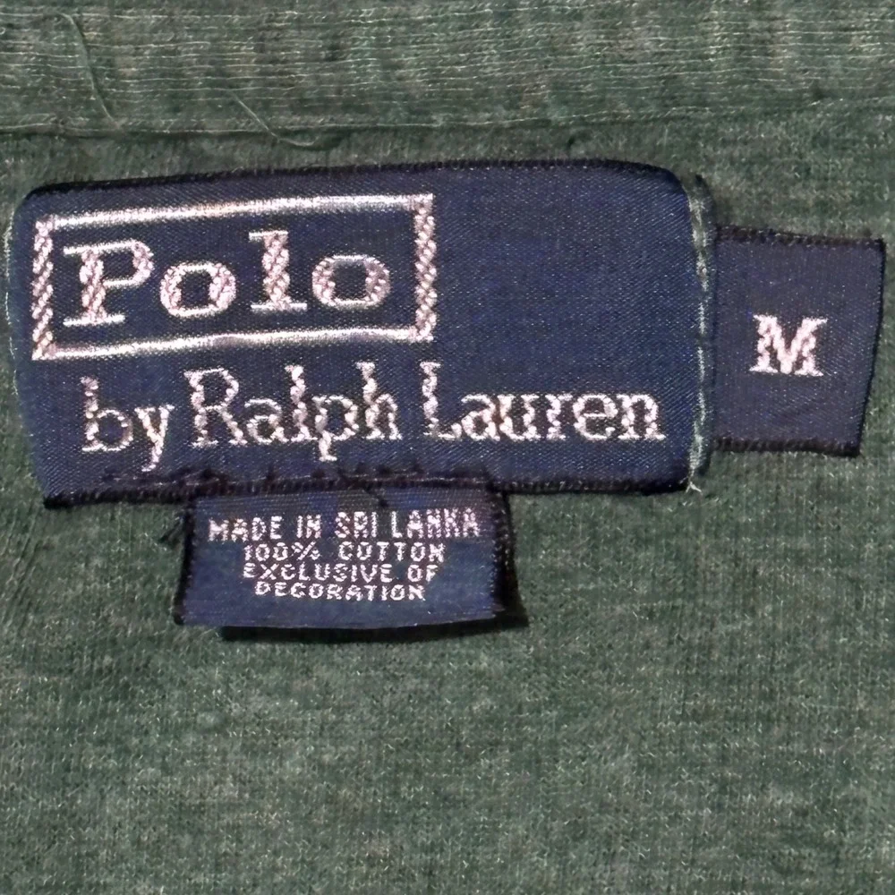 Polo‎ Ralph Lauren Quarter Zip Pullover Mens Medium Green Cotton Knit Preppy